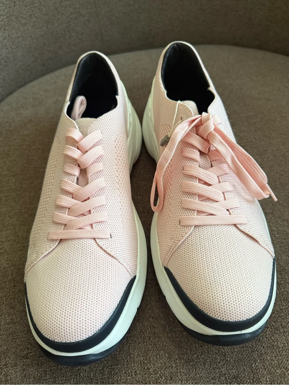 Neil Barrett Pink and Black Knit Low-Top Sneakers